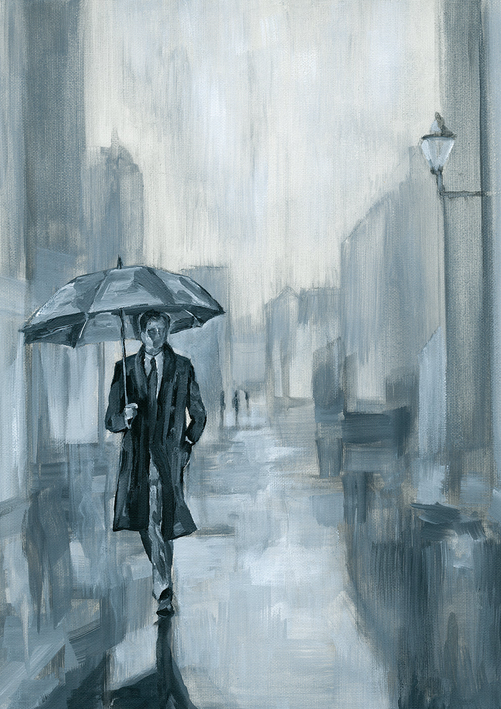 Just a gent, walking in the rain.