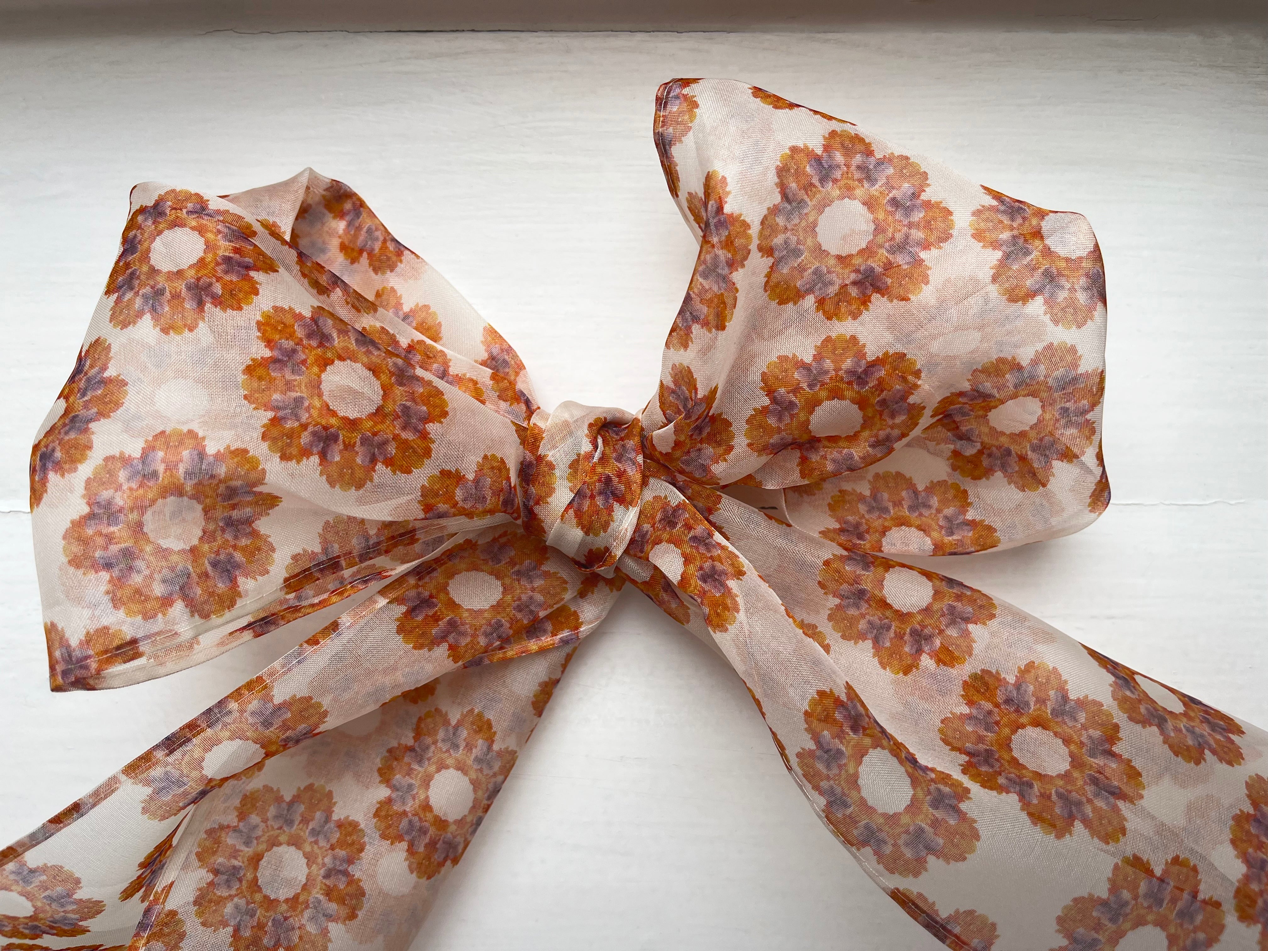 Silk Organza floral ribbon.