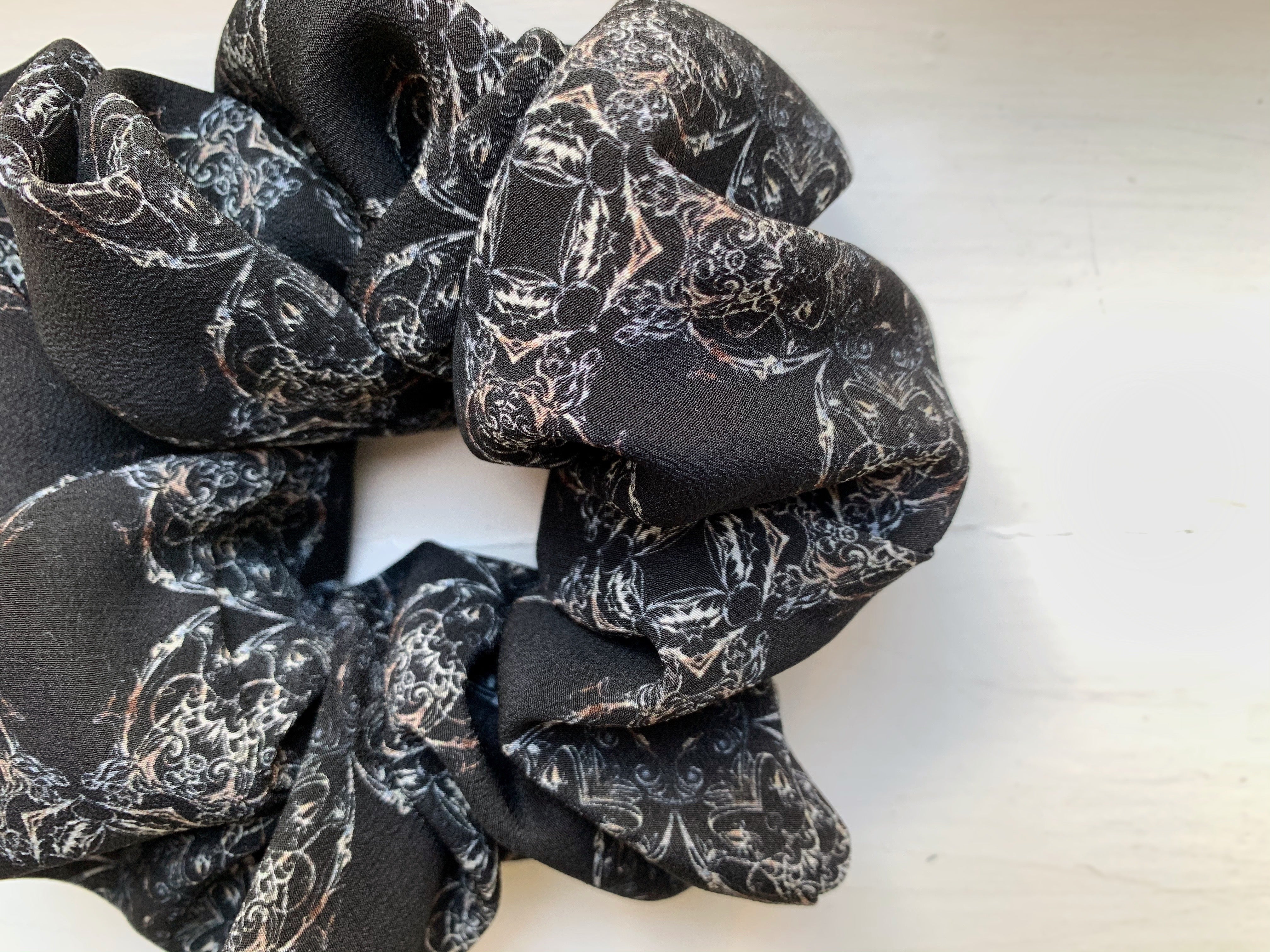 Shirley Charcoal Silk Scrunchie