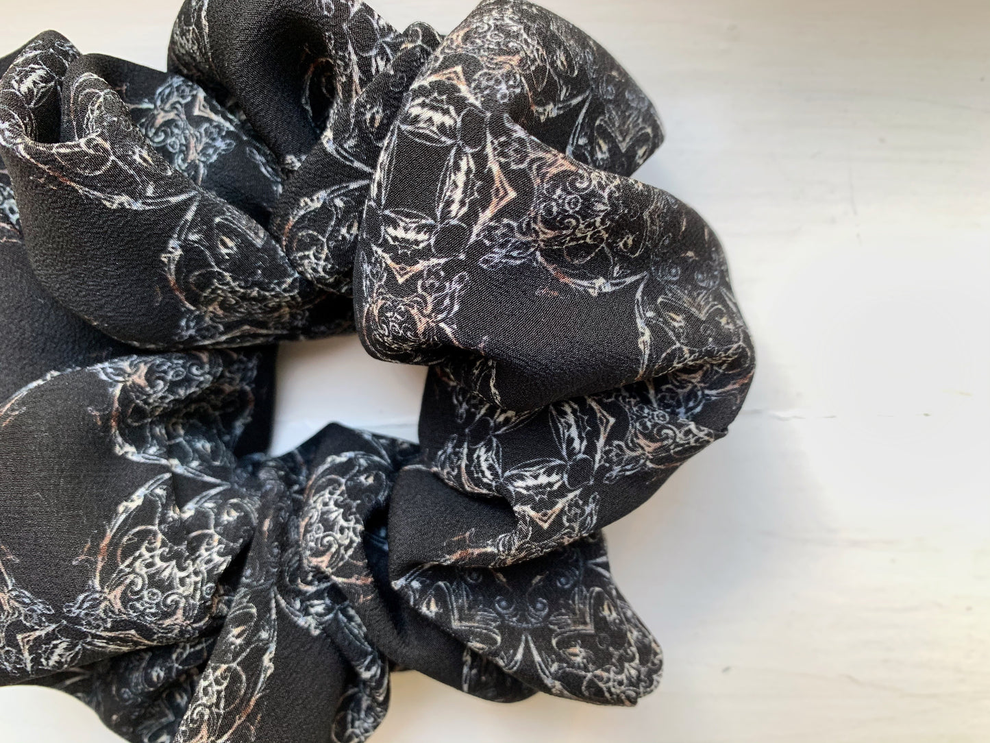 Shirley Charcoal Silk Scrunchie