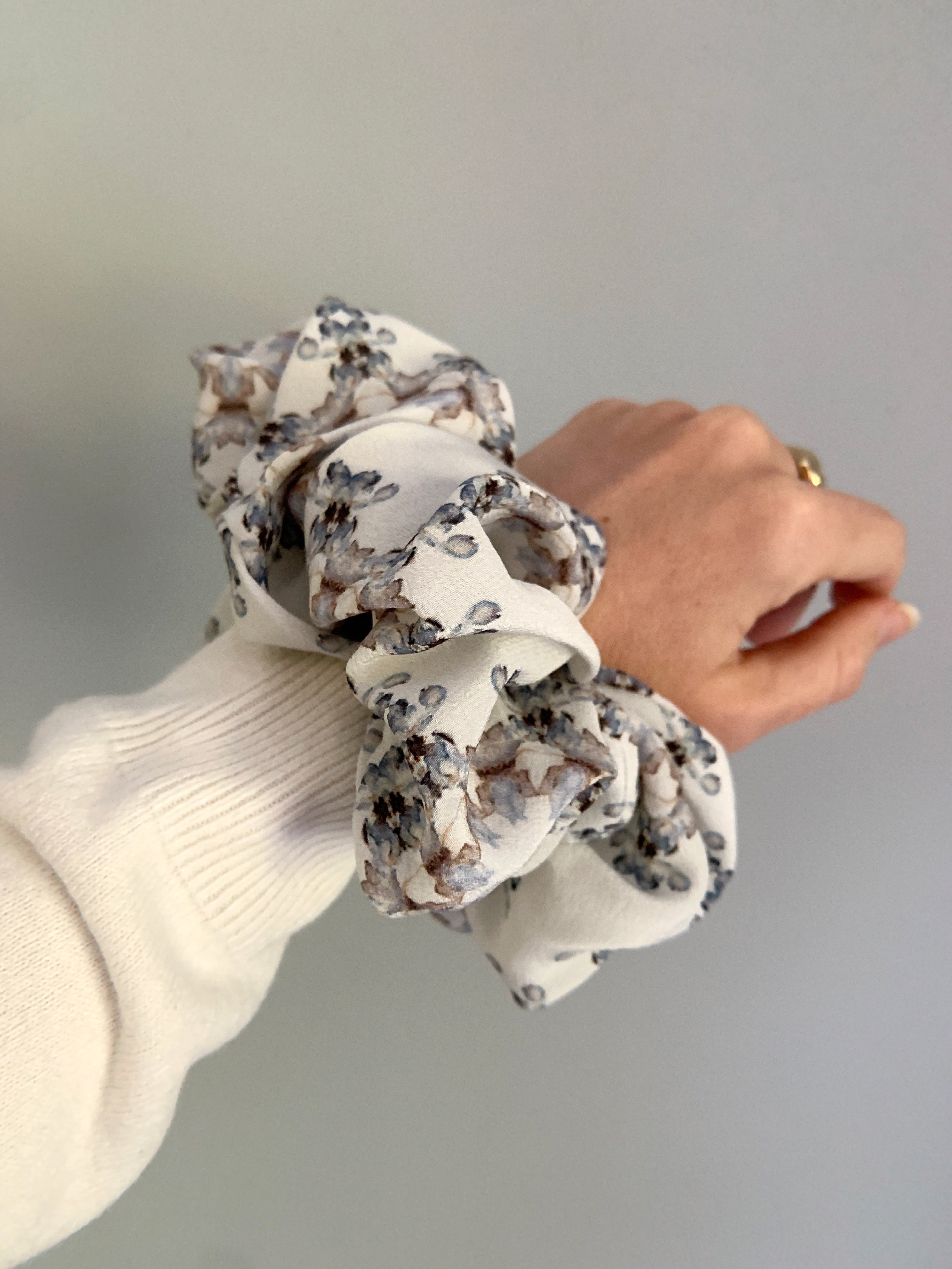 Ditsy Delphinium Silk Scrunchie.