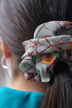 Secret Garden Silk Scrunchie.